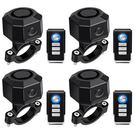 NineLeaf Bike Alarm, Bike Alarm Anti Theft, Bike Alarm with Remote, up to 110dB, USB-C Charging, 7 Levels of Sensitivity Adjustable, for Motorcycles, E-Bikes, Doors and Windows,4PK