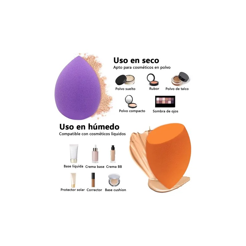 16kit Esponjas Blender Maquillaje Beauty Base Cara Versátil