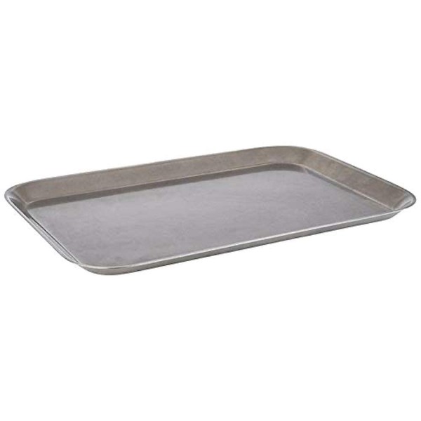 APS Vintage Serving and Decorative Tray, Stainless Steel in Antique Stainless Steel Look, Key Tray, Jewellery Tray, Kitchen Tray, 38 x 26.5 cm, Height: 1.5 cm
