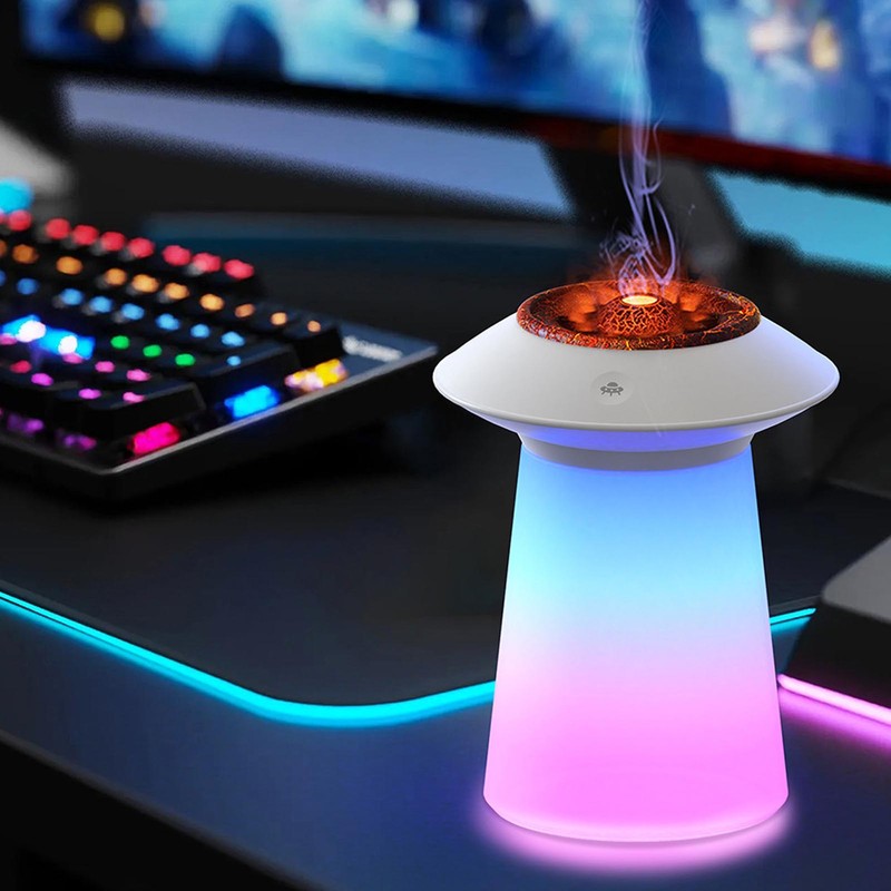 Humidifier Aroma Diffuser Mushroom Shape 760ml Capacity Rechargeable Home Decoration