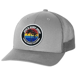 JOES SURF SHOP Sunset Patch Mesh Trucker Hats-OS-Silver