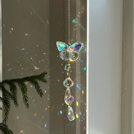 Crystal Suncatcher for Window, Car Crystal Hanging Decorations, Hanging Decoration for Car, Home Decoration, Birthday Gift (Butterfly)