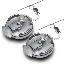 Locking Diesel Fuel Cap 2pcs Replacement for Peterbilt 379 389 579 4" Lever Style Semi Trucks Gas Tank Accessories Replace 11-04859-100 572.1015 600212 (Silver)