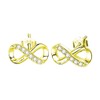 Deelfel Hypoallergenic Metal Earrings, Pink Gold, 8 Letters, Infinity Zirconia,
