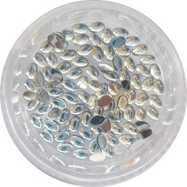 Nail Art Acrylic Stone Oval Round 2x3mm Crystal 100 pcs / 네일아트 아크릴스톤 오발 라운드 2x3mm 크리스탈 100pcs