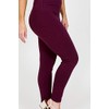 INTRO. Tummy Control High Waist Pull-On Cotton Spandex Legging Wine
