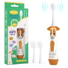 NELL&WELL Kids Electric Toothbrush, 2-Min Timer, 3 Modes with Memory, IPX 7 Waterproof, Battery Powered Kids Toothbrush with 3 Soft Bristles Heads for Children Boys and Girls Ages 3+