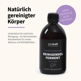 startkraft Reinigendes Ferment 500 ml, Fermentgetränk mit effektiven Mikroorganismen, 16 Bakterienstämme, zur Unterstützung von Fastenkuren, vegan und glutenfrei