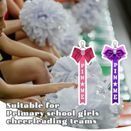 Glitter Keychain Bling Accessories for Girls Women Cheerleader Birthday Graduation Gifts for Cousin Sister Cheer Gift Keychains for Kids Toddler Pink Bow Accessories for Purse Backpack Key Chain 2 Pcs
