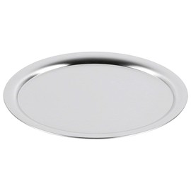APS Serviertablett „Kaffeehaus“, klassisches Wiener Kaffeehaus Tablett, Edelstahl Tablett, matt poliert, oval, Rand eingerollt, 29 x 22 cm, 1 cm Höhe