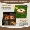 OPOIRA Wood Grain Patio Umbrella Light with Remote Control, Rechargeable
