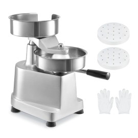 Commercial 150mm/6inch Heavy-Duty Burger Patty Maker Food-Grade Stainless Steel Bowl Hamburger Press for Food Processor MachineDefault: Default
