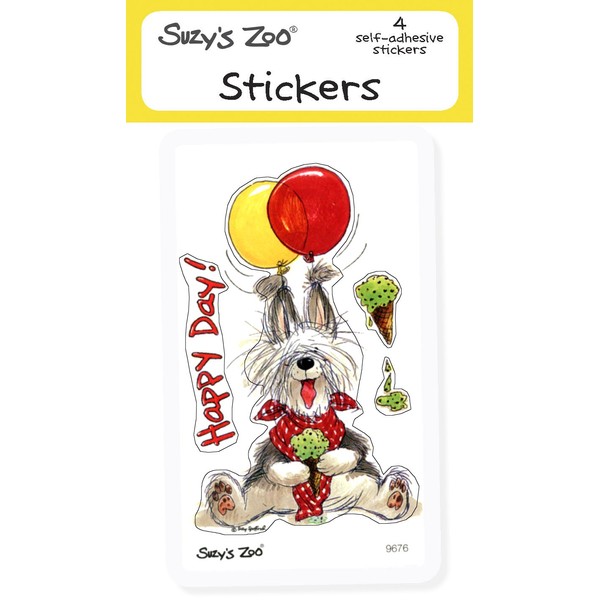 Suzy's Zoo Stickers 4-pack, "Happy Day!" 10136