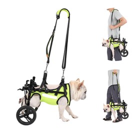 Small Dog Wheelchair for Back Legs, for Small Breed Dog - Includes High-Visibility Vest, Leash & Sling Lift, for Arthritis, Paralyzed, Injured, or Disabled Dogs