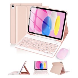 kantaj for iPad 11th (A16) 2025/10th 2022 Generation Case with Keyboard Mouse Set, Wireless Keyboard Case with Mouse for iPad 11-in 11th Gen/10.9-in 10th Gen, Detachable, Bluetooth, Pencil Holder, PK