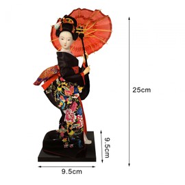 Fenteer Ethnic Japanese Geisha Dolls, Kimono Dolls, 9" Girl Statue, Asian Geisha Doll for Tabletop Shelf Home Decor, Style E