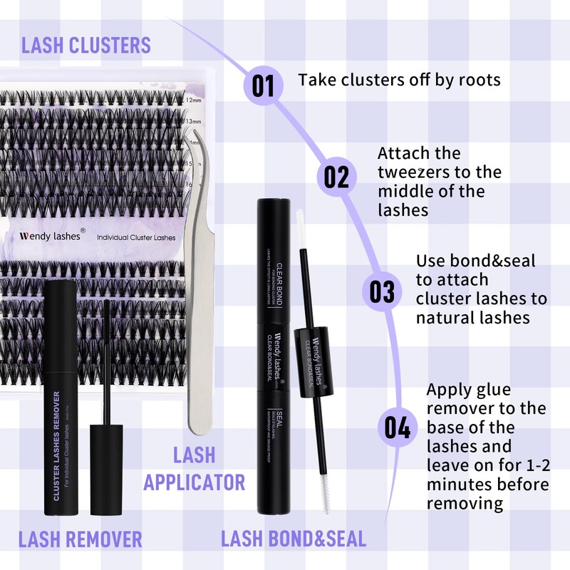 Individual Lashes Kit D Curl Clusters Lashes Kit 0.07mm 30D+40D