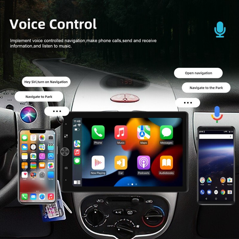 Rrrradio 10.4" Single 1 Din Touch Screen Car Stereo Wireless