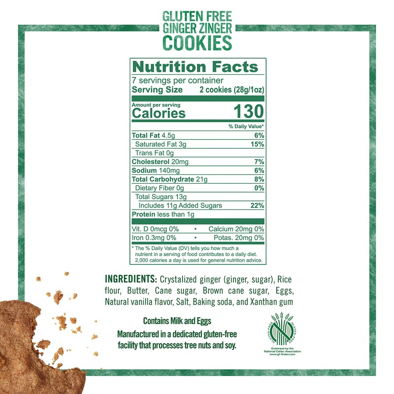 Tate's Bake Shop Gluten Free Ginger Zinger Cookies, 4 -