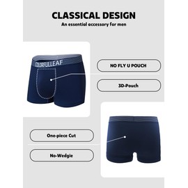 COLORFULLEAF Mens Underwear Soft Rayon Made From Bamboo Boxer Briefs Mens Short Leg Quick Dry Travel Underwear (4A,XL)