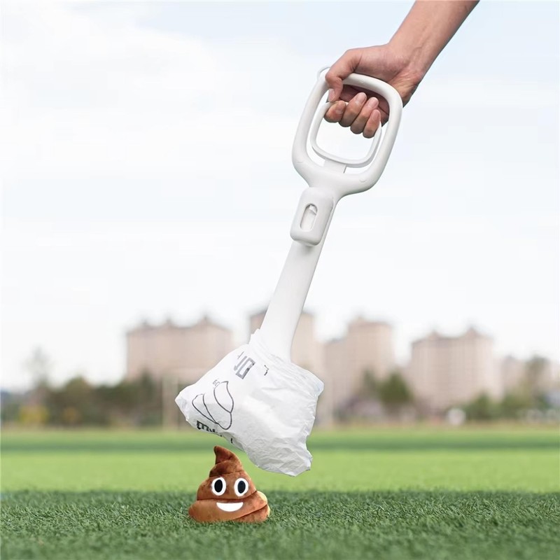 Premium Portable Pet Waste Scooper with Bags – White |