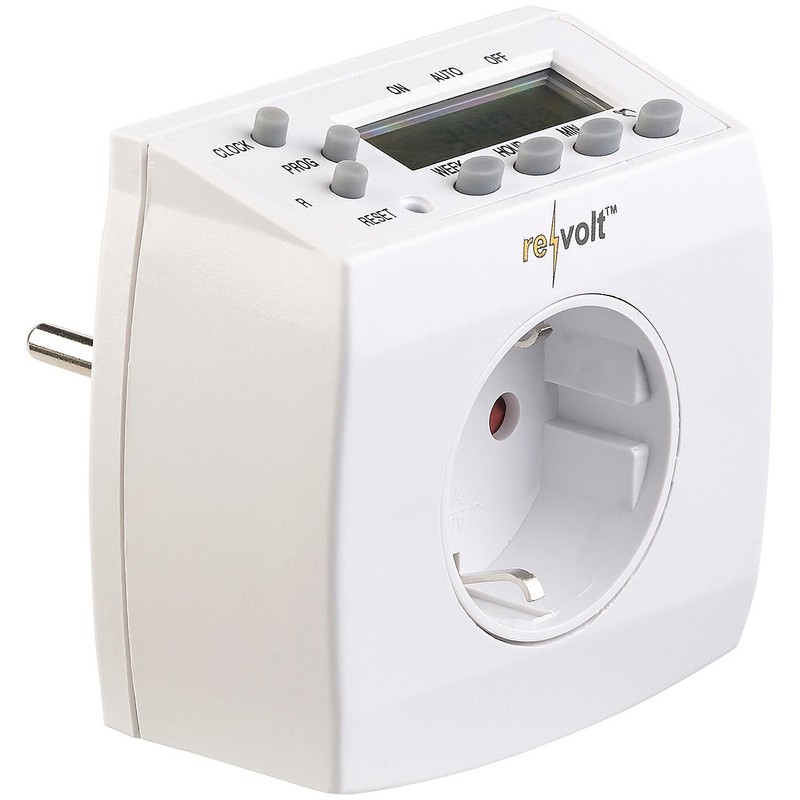 revolt Digital Timer Sockets: Set of 2 Compact Digital Timer