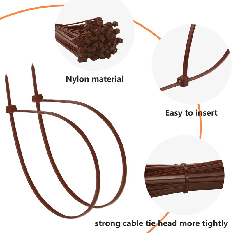 TORMENナイロン結束バンド 耐候性タイプ 室内 室外用 配線整理 ケーブルまとめ 3×20 100本入 (ブラウン)