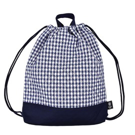 COLORFUL CANDY STYLE N0400100 Knapsack with Gusset, For Boys and Girls, Elementary School Students, Stylish, Quilting, Kindergarten, School Commute, Handle, Large Checker, Navy Blue