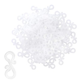 ZEACCT Pack of 100 Mini Gutter Hooks, Plastic Fairy Lights Hooks, Christmas Lighting Hooks, S-Clip Hooks, Mini Plastic Gutter Hooks, for Indoor and Outdoor Use
