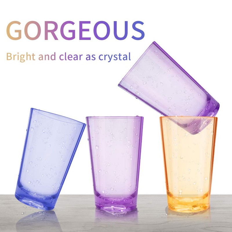 EgieMr Unbreakable Drinking Glasses, 5 Oz Plastic Tumblers Cups Set