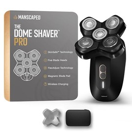 MANSCAPED® The Dome Shaver™ PRO: afeitadora para hombres, diseño rotatorio de 5 cuchillas con tecnología SkinSafe® y FlexAdjust, resistente al agua, USB-C e inalámbrica, bloqueo para viajes
