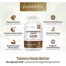 Ashwagandha KSM 66 (Vegan) | Ashwagandha High Strength Tablets (Over 2000mg) | Made in UK | Pure Organic Ashwagandha Root Powder Tablets