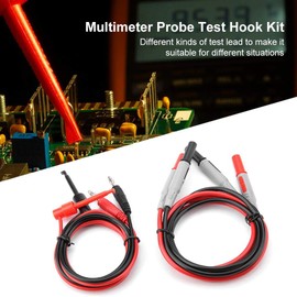 Kit de Sonda de Prueba para Multímetro P1600E 15 en 1 Gancho de Sonda para Multímetro Kits de Cables de Prueba Cable de Prueba BNC Reemplazable Enchufable Cable de Prueba de Conector Tipo Banana