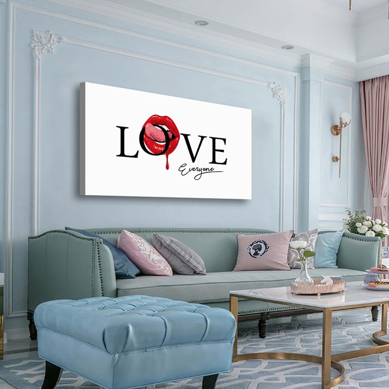 SiGuTie LOVE Canvas Wall Art Bedroom Wall Decor Living Room,Lip