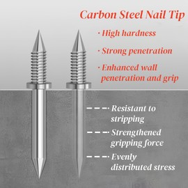 200pcs Double Headed Skirting Thread Seamless Nail, Bidirectional Invisible Nails, Double Sided Head Traceless for Solid Wood Baseboard Loose Board without Mark, with Box & 2x Sleeve Driver Tools