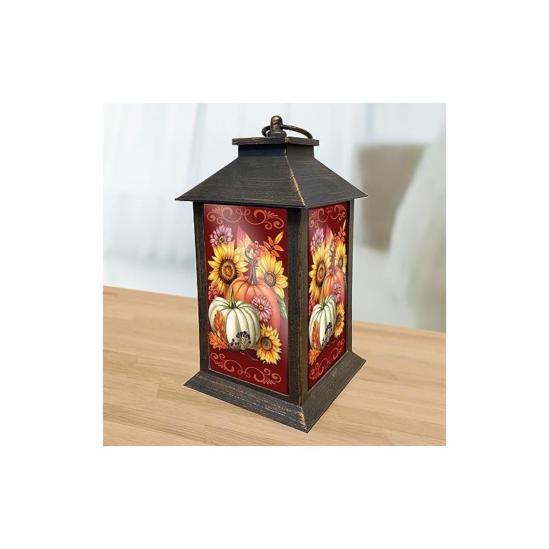 Fall Beauty Lantern 13.5" x 5.5" x 5.5" Briarwood Lane