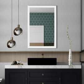 Ruomeng Rectangular Wall Mirror 24" x 36" for Bathroom, Bedroom, Entryway, Living Room, White