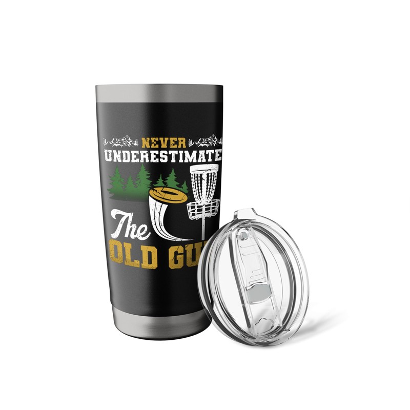 Never Underestimate The Old Guy Funny Disc Golf Frisbee Stainless