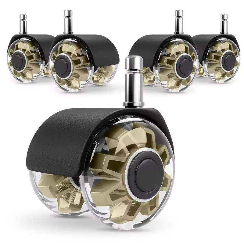 5-Pack 2-Inch Office Chair Caster Wheels, M10/M11 x 22 mm