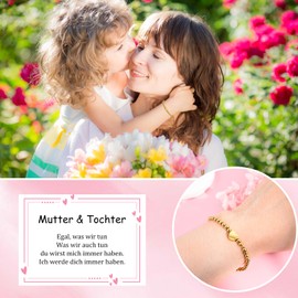 SUNSH 2/3 Pieces Mother Daughter Bracelet, Mother Daughter Gift, Back to School Gifts, Mother's Day Gift, Women's Bracelet, Mother Daughter Birthday/Back to School Gift, Heart Set, Stainless Steel, No