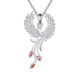 YONFQE Phoenix Necklace S925 Sterling Silver Rising Phoenix Pendant Jewelry Gifts for Men Women