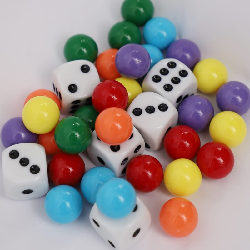 COMSREV 30 Wahoo Board Game Replacement Marbles 5 Each of