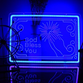 FUENDKF God Bless You Neon Signs for Wall Decor Dimmable God Bless Baptism Neon Light Signs USB Power for Home Church School Prayer Wedding Birthday Party Decoration