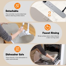 Homelove Warming Mat for Food - Electric Warming Tray with 6-Level Temperature and Hours Setting, Full Surface Graphene Heating, Waterproof Dishwasher-Friendly Food Warmer for Parties, Kitchen (Khaki)