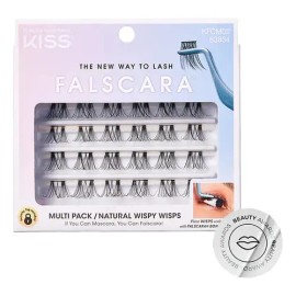 Pestañas Postizas Mink Kiss Falscara Natural Wispy Wisps 24pzas Fácil Aplicación Larga Duración