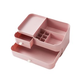 DOITOOL Type Desktop Organizer Box for Makeup Storage Lightweight and Compact Cosmetic Storage Pink for Cosmetics and Adornments for