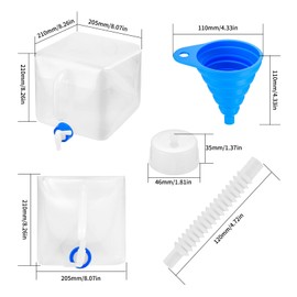 10L Collapsible Water Container, Folding Water Container with Tap, Portable Foldable Water Carrier with Handle, Lightweight Outdoor Water Canteen Water Bucket for Camping Hiking Picnic Emergency