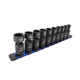 Astro Pneumatic Tool 78344 10-Piece 3/8" Drive Nano Pinless Universal Impact Sockets - Metric