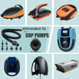 ZAFIED Paddle Board Pump Adapter Hose, Sup Pump Adaptor Hose Kit with 7 Air Valve Nozzles, Electric Air Pump Accessories Fit for Inflatable Stand Up Paddle Board/Boat/Tent/Pool/Mat