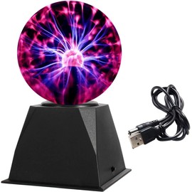 4 Inch Plasma Globe Nebula Thunder Lightning, Plasma lamp for Parties Decorations, Kids Gifts Sound-Activated Plasma Ball